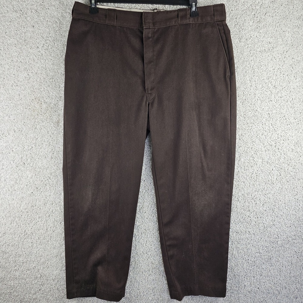 Vintage 90s Dickies Pants Mens 40x30 (39x27) Brown Skater Work 90s Made USA - Picture 1 of 13